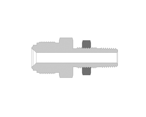 [SS-CMB-FR4-NS4] 316 SS Metal Gasket Face Seal Fittings, Bulkhead Male Connectorr, 1/4" FR Body x 1/4  Male  NPT