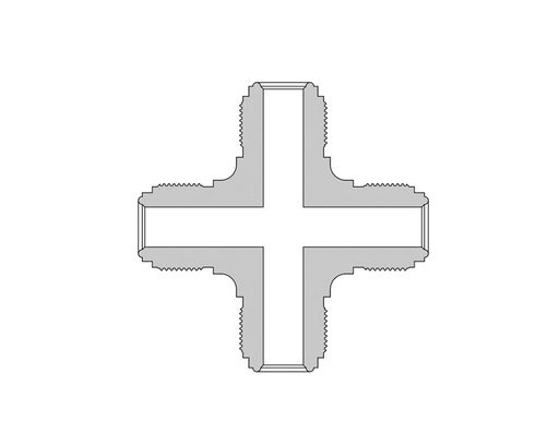 [SS-C-FR2] 316 SS Metal Gasket Face Seal Fittings, Union Cross,1/8" FR Body