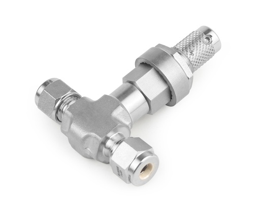 [MVSS-ML6] Metering Valve, Body: 316SS, MWP: 1,000psig, O-ring: FKM, Conn.: 6mm x 6mm Tube OD, 2-Ferrule, Orifice:1.42mm, Cv:0.03, Knurled Metallic Luster Handle, Without Shutoff Service