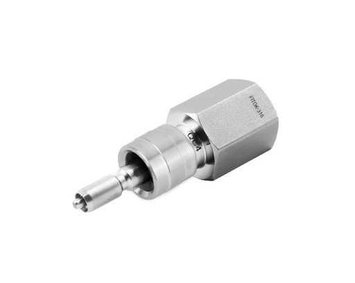 [SS-QC4-FNS2-S] 316 SS, QC4 Series Quick Connect, 1/8 Female NPT, Stem without Valve Remains Open when Uncoupled, 0.3 Cv