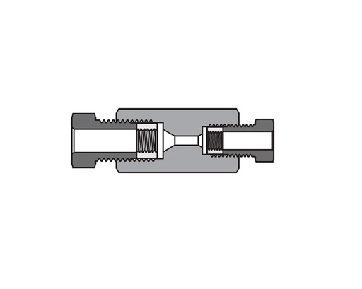 [SS-MU-MF16-MF4] 316 SS, FITOK 20M Series Medium Pressure Fitting, Coned and Threaded Connection, Reducing Union, 1" O.D. × 1/4" O.D.