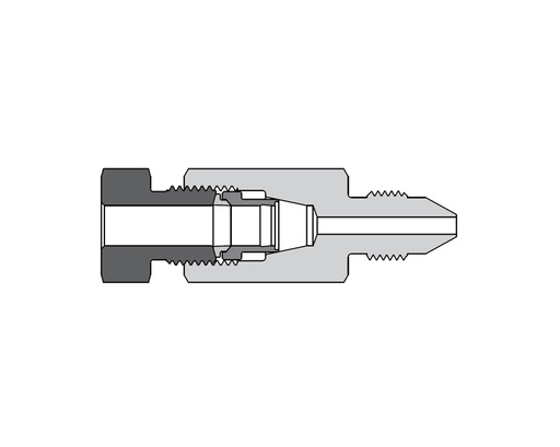 [SS-FMA-DFF6-MM9] 316 SS, FITOK AMH Series Adapter Fitting, Female to Male, 3/8" Female 20D Series Medium Pressure Tube Fitting × 9/16" Male 20M Series Medium Pressure Coned and Threaded Connection