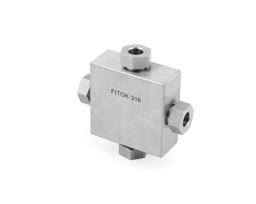 [SS-MX-MF12] 316 SS, FITOK 20M Series Medium Pressure Fitting, Coned and Threaded Connection, Union Cross, 3/4" O.D.