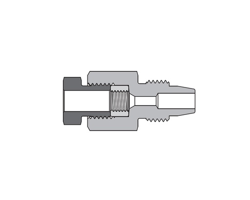 [SS-FMA-MF6-DFM6] 316 SS, FITOK AMH Series Adapter Fitting, Female to Male, 3/8" Female 20M Series Medium Pressure Coned and Threaded Connection × 3/8" Male 20D Series Medium Pressure Tube Fitting