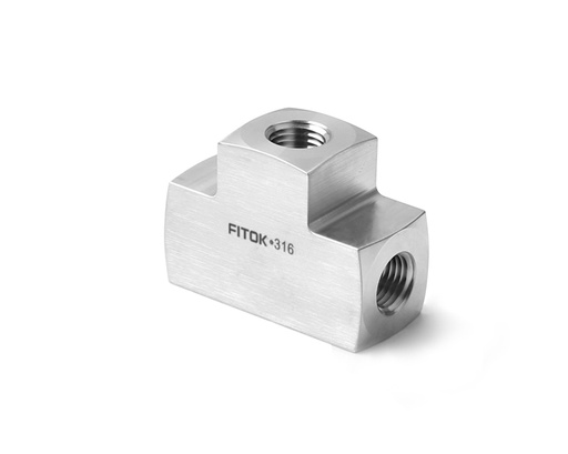 [SS-HPT-FNS6] 316 SS, FITOK PMH Series High Pressure Pipe Fitting, Female Tee, 3/8 Female NPT