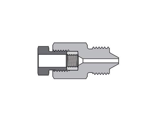 [SS-FMA-MF4-HM6] 316 SS, FITOK AMH Series Adapter Fitting, Female to Male, 1/4" Female 20M Series Medium Pressure × 3/8" Male 60 Series High Pressure, Coned and Threaded Connection