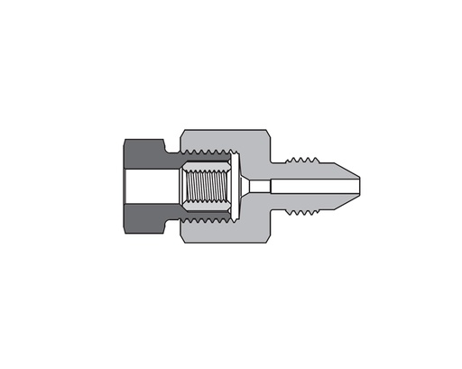 [SS-FMA-HF9-MM16] 316 SS, FITOK AMH Series Adapter Fitting, Female to Male, 9/16" Female 60 Series High Pressure × 1" Male 20M Series Medium Pressure, Coned and Threaded Connection