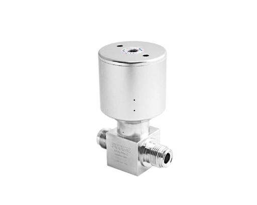 [DF6L-FR8-CF3] 316L SS, DF Series Diaphragm Valve, High Pressure, High Flow, 1/2" Male FR Fitting, PCTFE Seats, 3000psig(206bar), -10°F to 150°F(-23°C to 65°C), 0.8 Cv, Normally Closed Pneumatic Actuator, FC-03 FITOK Ultra High Purity Cleaning and Packaging