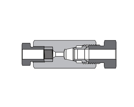 [SS-FFC-MF9-DFF6] 316 SS, FITOK AMH Series Adapter Fitting, Female to Female, 9/16" Female 20M Series Medium Pressure Coned and Threaded Connection × 3/8" 20D series