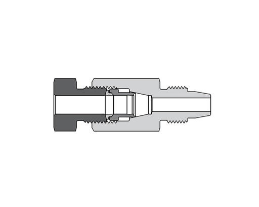 [SS-FMA-DFF4-DFM6] 316 SS, FITOK AMH Series Adapter Fitting, Female to Male, 1/4" Female 20D Series Medium Pressure × 3/8" Male 20D Series Medium Pressure Tube Fitting